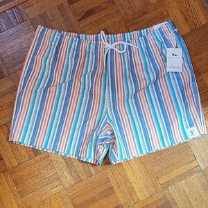 Free Assembly Striped Quick-Dry Swim Trunks Size XL